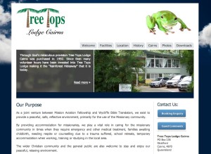 Treetops Lodge Cairns website by Kaimanui